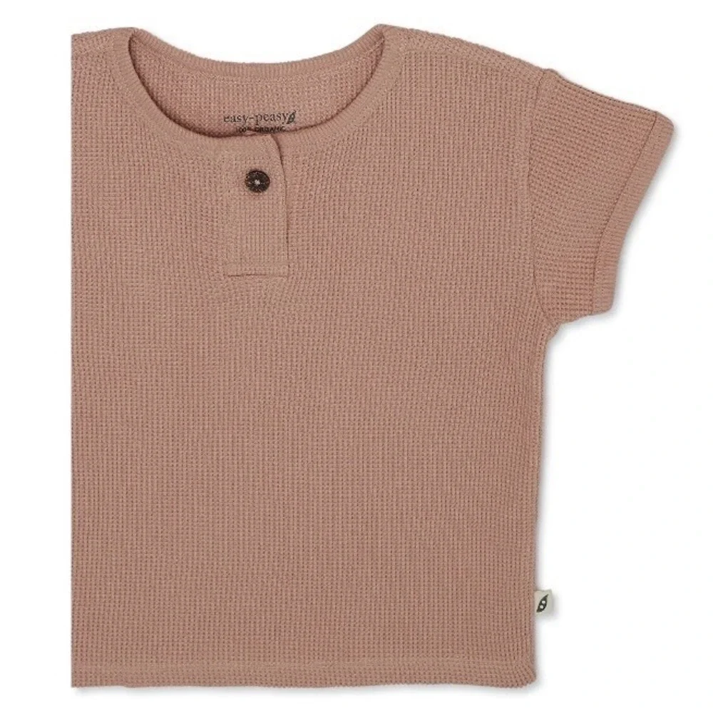easy-peasy Toddler Girl Short Sleeve Waffle Tee 18 Months New Tuscany Organic